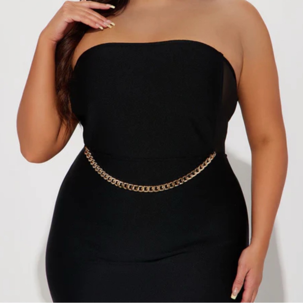 Fashion Nova Black Strapless Dress plus size